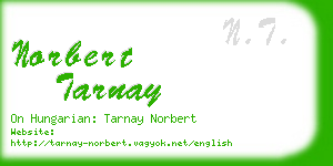 norbert tarnay business card